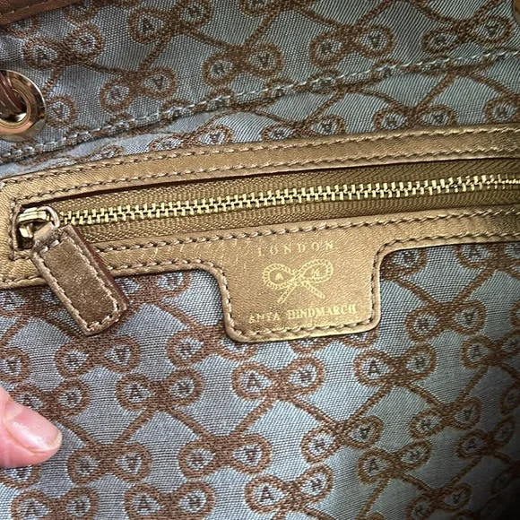 Anya Hindmarch Gray/Gold Fabric/Leather Tote - Picture 10 of 15